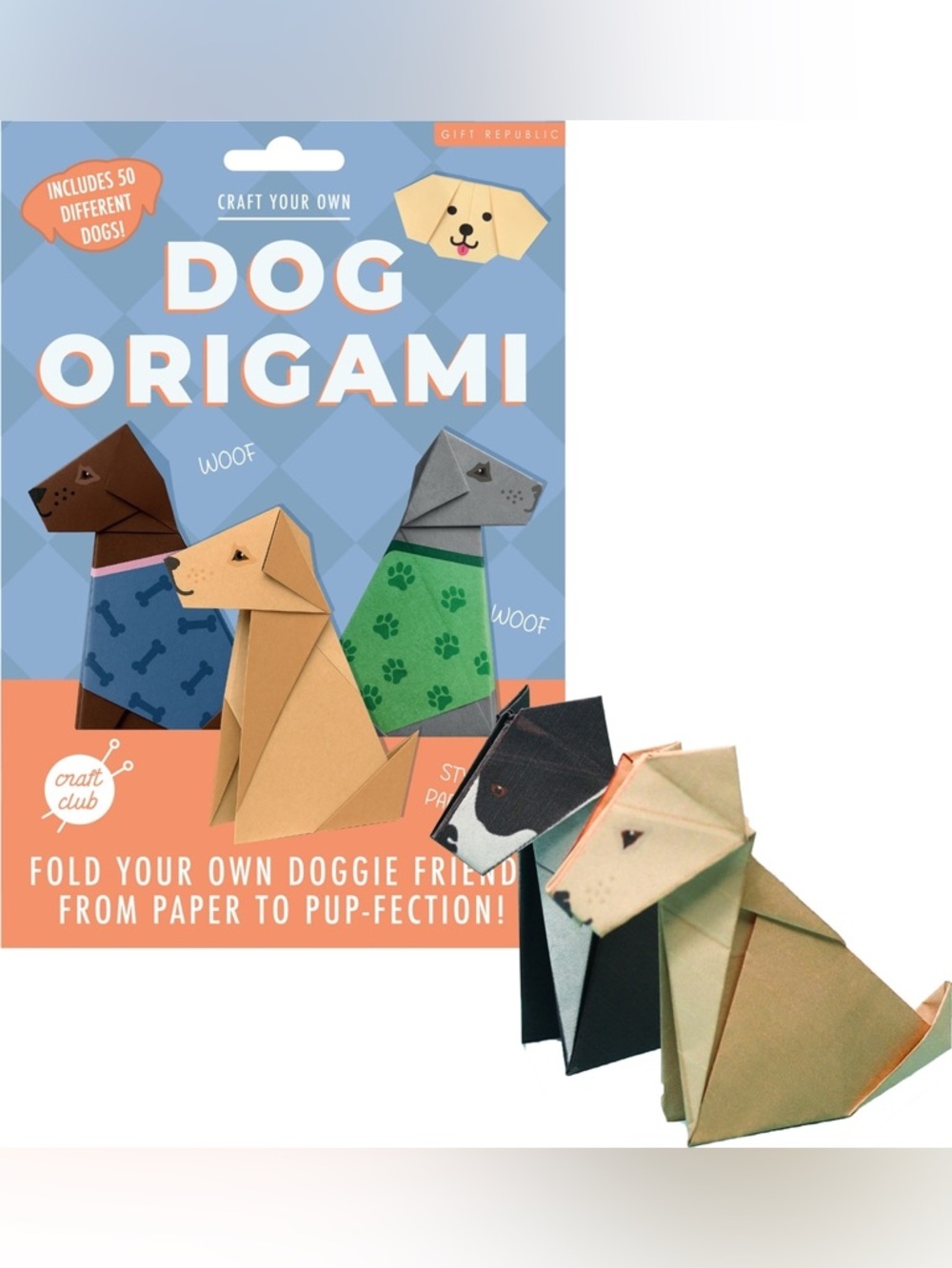 Gift Republic Dog Origami Art Kit, Multicolor